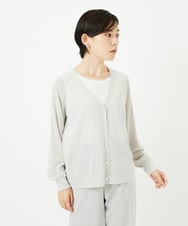 PHSJB28250 GEORGES RECH(小さいサイズ)(メゾン ドゥ サンク) アイレットシアーニットカーディガン ライトグレー