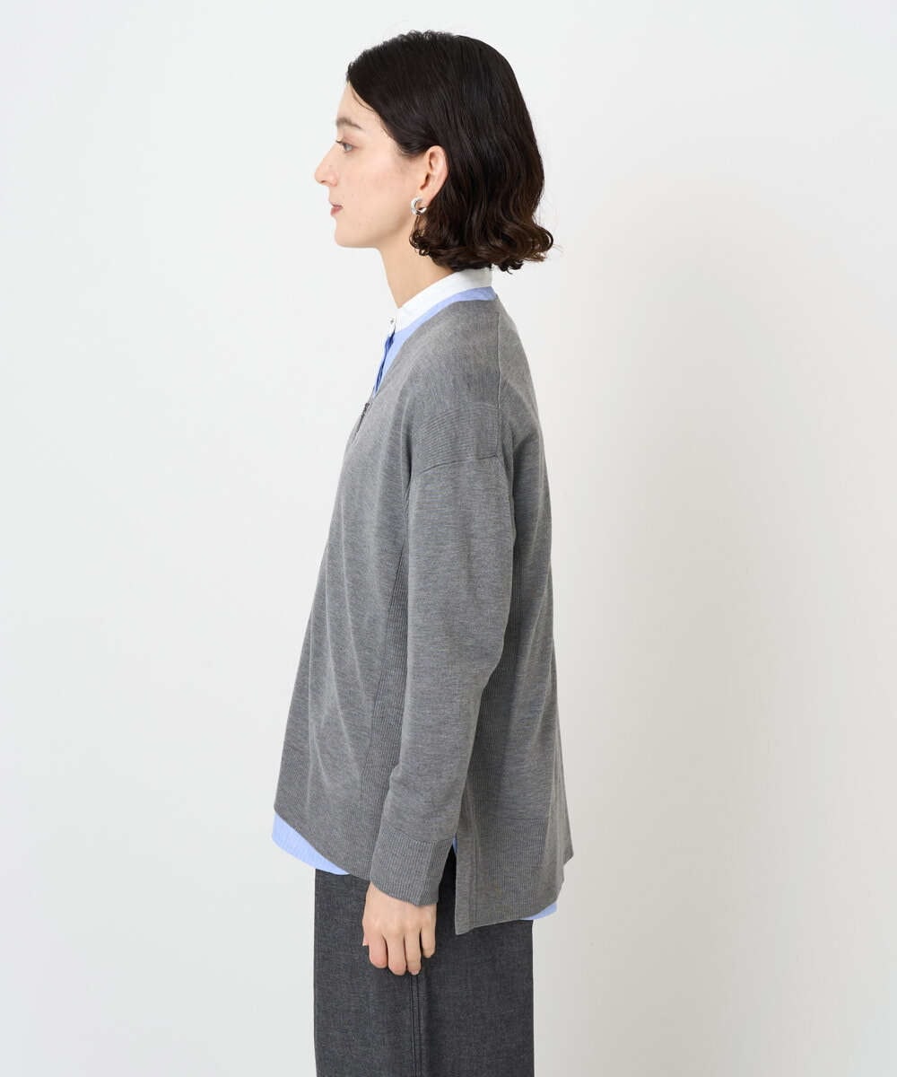 PHSJB51290 GEORGES RECH(小さいサイズ)(メゾン ドゥ サンク) リラックスカーディガン グレー