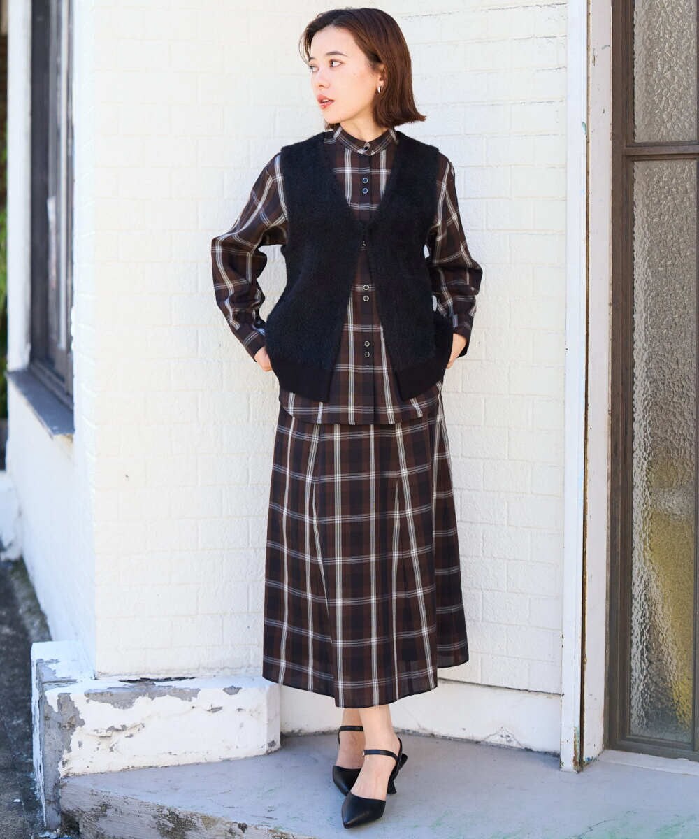 PHSJE26290 GEORGES RECH(小さいサイズ)(メゾン ドゥ サンク) シャギーモールニットベスト ベージュ