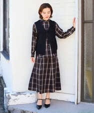 PHSJE26290 GEORGES RECH(小さいサイズ)(メゾン ドゥ サンク) シャギーモールニットベスト ベージュ