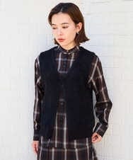 PHSJE26290 GEORGES RECH(小さいサイズ)(メゾン ドゥ サンク) シャギーモールニットベスト ベージュ