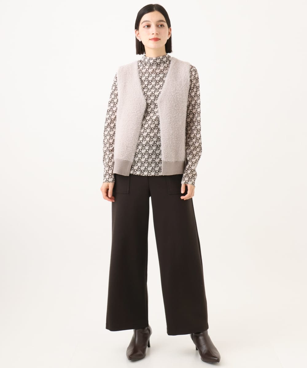 PHSJE26290 GEORGES RECH(小さいサイズ)(メゾン ドゥ サンク) シャギーモールニットベスト ベージュ