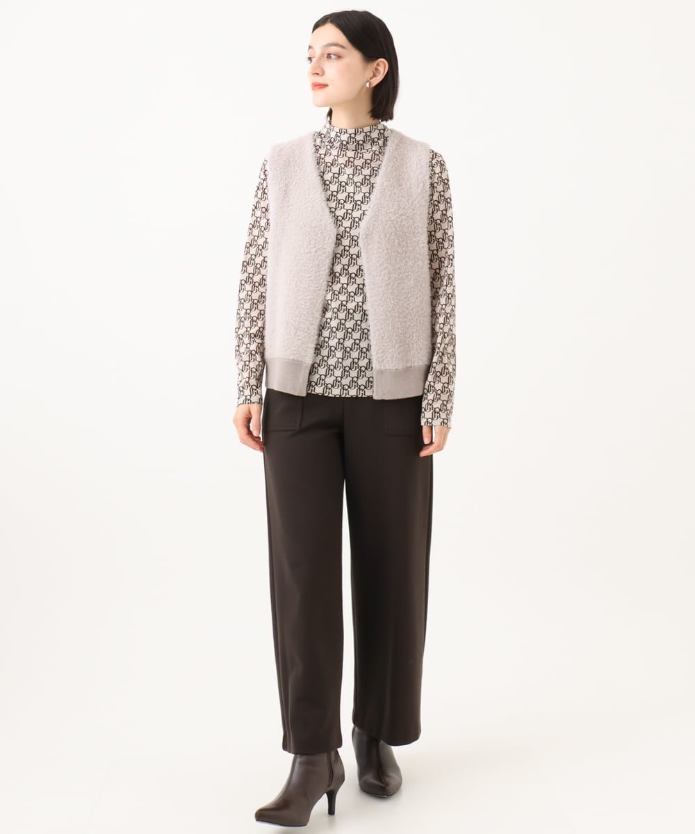PHSJE26290 GEORGES RECH(小さいサイズ)(メゾン ドゥ サンク) シャギーモールニットベスト ベージュ