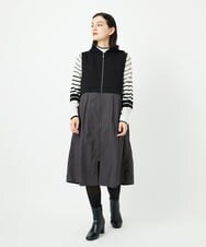PHTAD02390 GEORGES RECH(小さいサイズ)(メゾン ドゥ サンク) ダンボールタフタドッキングロングジレ ネイビー