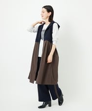 PHTAD02390 GEORGES RECH(小さいサイズ)(メゾン ドゥ サンク) ダンボールタフタドッキングロングジレ ネイビー