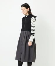 PHTAD02390 GEORGES RECH(小さいサイズ)(メゾン ドゥ サンク) ダンボールタフタドッキングロングジレ ネイビー