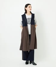 PHTAD02390 GEORGES RECH(小さいサイズ)(メゾン ドゥ サンク) ダンボールタフタドッキングロングジレ ネイビー