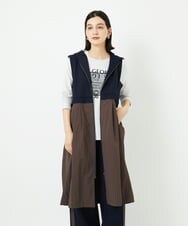 PHTAD02390 GEORGES RECH(小さいサイズ)(メゾン ドゥ サンク) ダンボールタフタドッキングロングジレ ネイビー