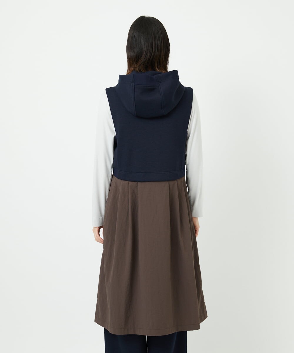 PHTAD02390 GEORGES RECH(小さいサイズ)(メゾン ドゥ サンク) ダンボールタフタドッキングロングジレ ネイビー