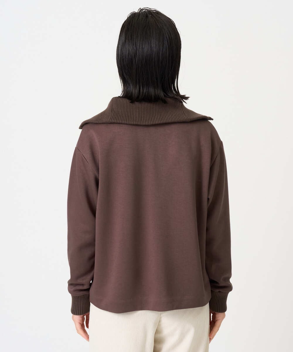 PHTAG11340 GEORGES RECH(小さいサイズ)(メゾン ドゥ サンク) ストレッチダンボールジップアップブルゾン ブラウン