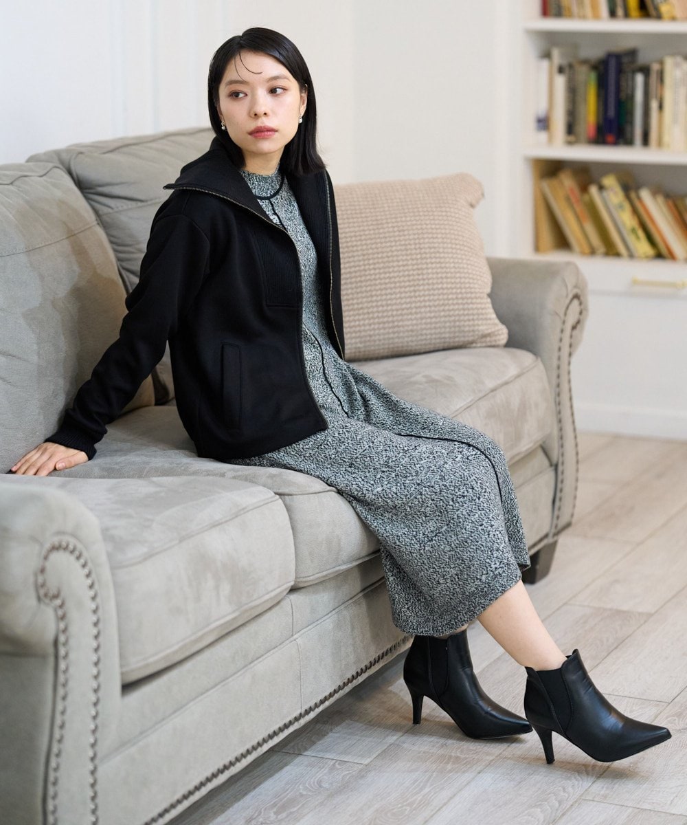 PHTAG11340 GEORGES RECH(小さいサイズ)(メゾン ドゥ サンク) ストレッチダンボールジップアップブルゾン ブラウン