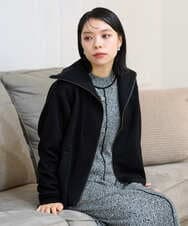 PHTAG11340 GEORGES RECH(小さいサイズ)(メゾン ドゥ サンク) ストレッチダンボールジップアップブルゾン ブラウン
