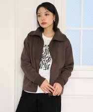 PHTAG11340 GEORGES RECH(小さいサイズ)(メゾン ドゥ サンク) ストレッチダンボールジップアップブルゾン ブラウン