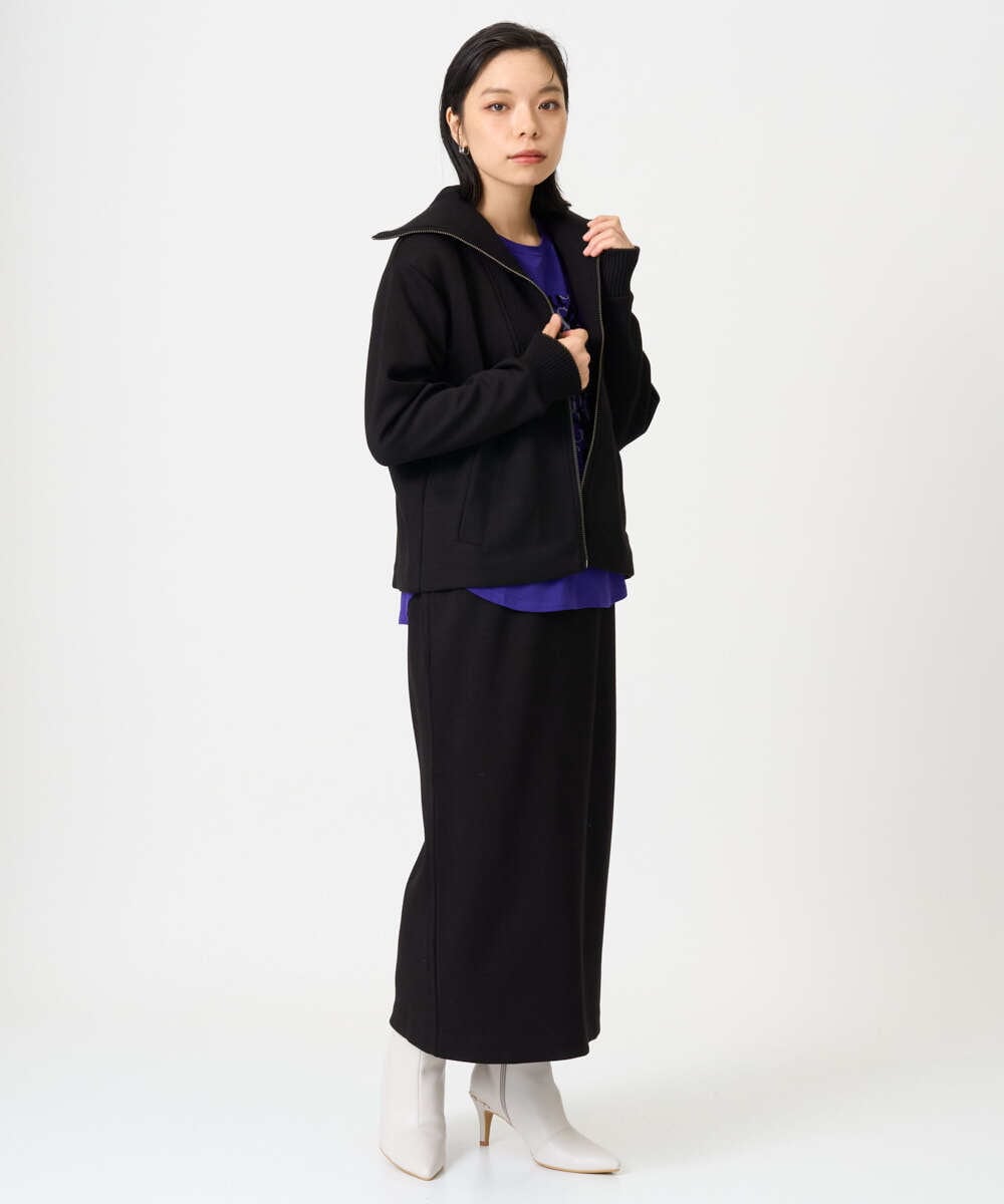 PHTAG11340 GEORGES RECH(小さいサイズ)(メゾン ドゥ サンク) ストレッチダンボールジップアップブルゾン ブラウン