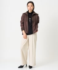 PHTAG11340 GEORGES RECH(小さいサイズ)(メゾン ドゥ サンク) ストレッチダンボールジップアップブルゾン ブラウン