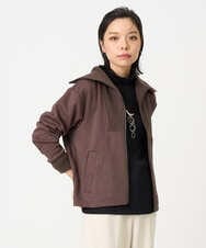 PHTAG11340 GEORGES RECH(小さいサイズ)(メゾン ドゥ サンク) ストレッチダンボールジップアップブルゾン ブラウン