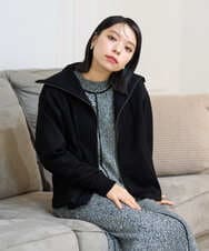 PHTAG11340 GEORGES RECH(小さいサイズ)(メゾン ドゥ サンク) ストレッチダンボールジップアップブルゾン ブラック