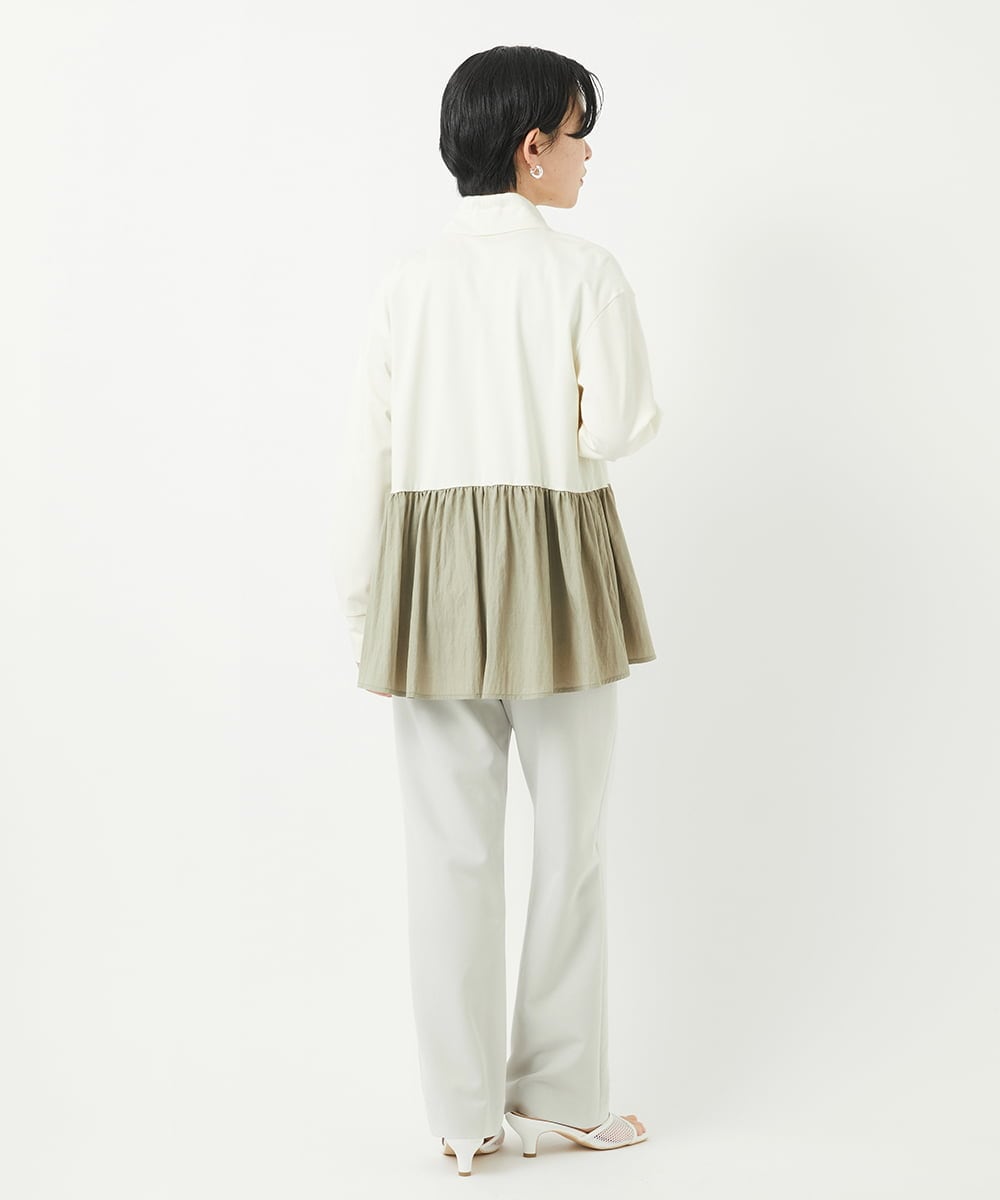 PHTGA24330 GEORGES RECH(小さいサイズ)(メゾン ドゥ サンク) ペプラムポンチ羽織 アイボリー