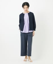 PHTGA32330 GEORGES RECH(小さいサイズ)(メゾン ドゥ サンク) ジャージーノーカラーショートブルゾン ホワイト