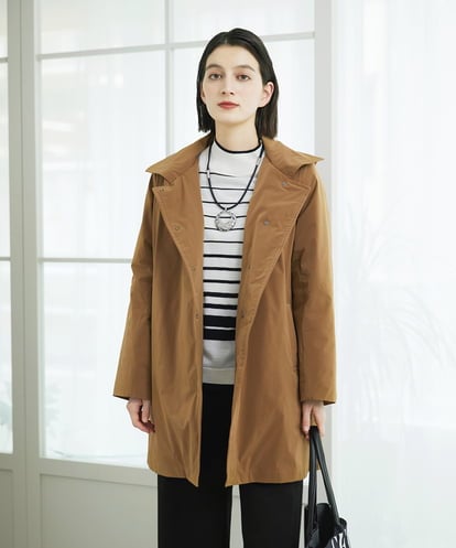 PHUAD46590 GEORGES RECH(小さいサイズ) ステッチレスステンカラーミドルダウンコート