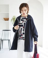 PHUGE40490 GEORGES RECH(小さいサイズ)(メゾン ドゥ サンク) 4WAYタフタフーデッドコート ライトグレー