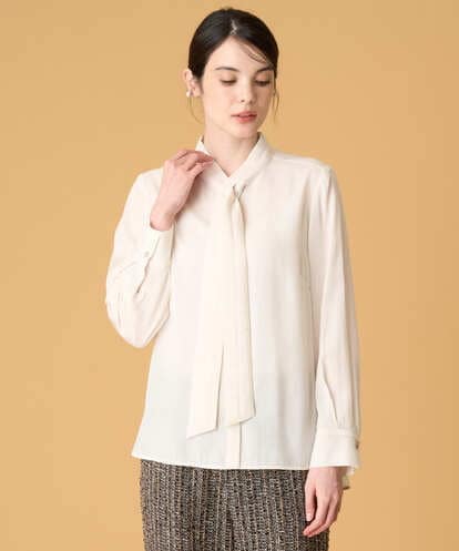 PJBAG43360  【大きいサイズ】リシェボウタイブラウス