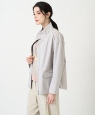 PJJEE16520 CHRISTIAN AUJARD Lサイズ(クリスチャン・オジャール Lサイズ) 【大きいサイズ/シワになりにくい】タフタジップジャケット ライトグレー