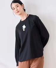 PJKAI15270 CHRISTIAN AUJARD Lサイズ(クリスチャン・オジャール Lサイズ) 【大きいサイズ】シャツテールカットソー ブラック