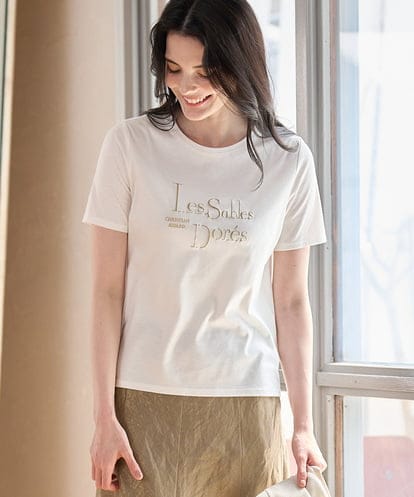 PJKGD63230 CHRISTIAN AUJARD Lサイズ 【大きいサイズ】オーガニックスムースロゴカットソー