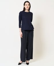 PJLGB20330 CHRISTIAN AUJARD Lサイズ(クリスチャン・オジャール Lサイズ) 【大きいサイズ/接触冷感･吸水速乾･紫外線防止】ウエストゴムセミワイドパンツ ネイビー