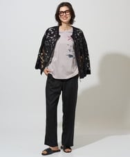 PJLHD08320 CHRISTIAN AUJARD Lサイズ(クリスチャン・オジャール Lサイズ) 【大きいサイズ】ツイルリネーラストレートパンツ ベージュ