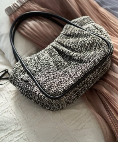PL5GD15360 CHRISTIAN AUJARD ラフィアライクハーフムーンバッグ