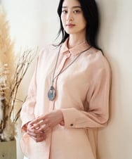 PRBGD23350 CHRISTIAN AUJARD(クリスチャン・オジャール) シルク混シャイニーブラウス ピンク