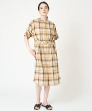 PREHW15560 CHRISTIAN AUJARD(クリスチャン・オジャール) オリジナルチェックワンピース マスタード系