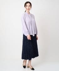 PRHAD19450 CHRISTIAN AUJARD(クリスチャン・オジャール) カットジャガードプリーツスカート ネイビー