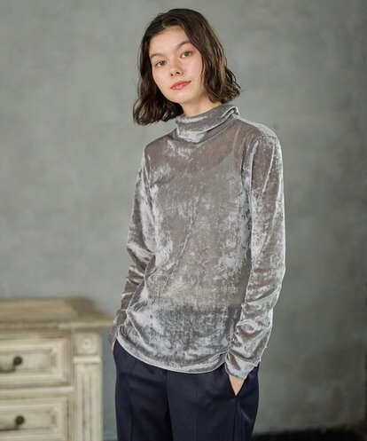 PRKAG36220  グロッシーメッシュベロアカットソー