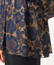 PYBAG34490 CHRISTIAN AUJARD(小さいサイズ)(メゾン ドゥ サンク) [セットアップ対応]ラインオパールフラワーブラウス ネイビー