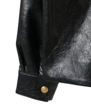 PYJAG28700 CHRISTIAN AUJARD(小さいサイズ)(メゾン ドゥ サンク) 極上レザー調ジャケット ブラック
