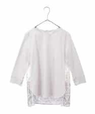 PYKGB18360 CHRISTIAN AUJARD(小さいサイズ)(メゾン ドゥ サンク) [セットアップ対応]RATTIオーナメントプリントカットソー ライトグレー×ライトブルー