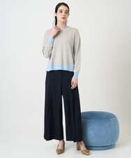 PYLEE15390 CHRISTIAN AUJARD(小さいサイズ)(メゾン ドゥ サンク) 2WAYストレッチワイドパンツ ネイビー