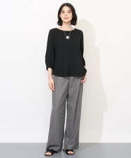 PYLJE39330 CHRISTIAN AUJARD(小さいサイズ)(メゾン ドゥ サンク) [セットアップ対応]ファインウールセミワイドパンツ ダークグレー