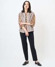 PZBAE56390 GEORGES RECH(ジョルジュ・レッシュ)  [日本製]フェザーバルーンスリーブブラウス オレンジ系