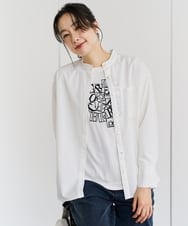 PZBEE05230 GEORGES RECH(ジョルジュ・レッシュ) [日本製]バンドカラーシャツ ネイビー(ストライプ柄)
