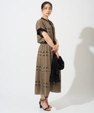 PZBGD14290 GEORGES RECH(ジョルジュ・レッシュ)  [日本製/セットアップ対応]ジオメトリックスカーフ柄ブラウス ベージュ系