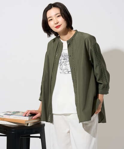 PZBGD22290 GEORGES RECH アイレット刺繡8分袖ブラウス