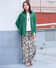 PZBGD39290 GEORGES RECH(ジョルジュ・レッシュ) シアーリネンサファリシャツ グリーン