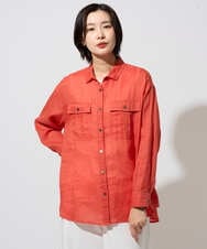 PZBGD39290 GEORGES RECH(ジョルジュ・レッシュ) シアーリネンサファリシャツ グリーン