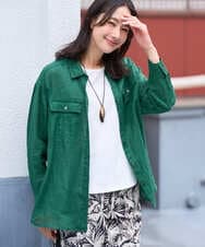 PZBGD39290 GEORGES RECH(ジョルジュ・レッシュ) シアーリネンサファリシャツ グリーン