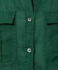 PZBGD39290 GEORGES RECH(ジョルジュ・レッシュ) シアーリネンサファリシャツ グリーン