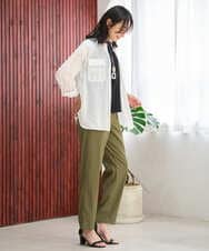 PZBGD39290 GEORGES RECH(ジョルジュ・レッシュ) シアーリネンサファリシャツ グリーン